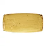 Churchill Stonecast Rectangular Plate Mustard Seed Yellow 295 x 150mm