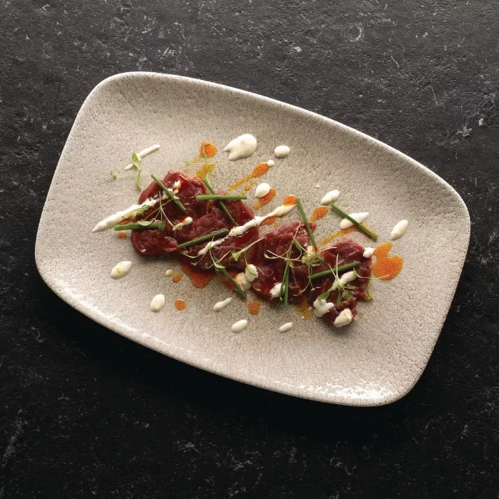 Churchill Raku Oblong Chef Plates Agate Grey 157 x 237mm (Pack of 12) - Image 3