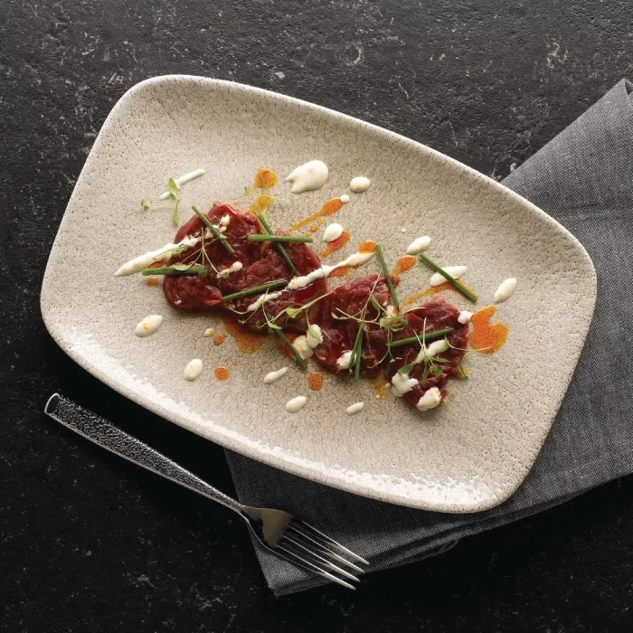 Churchill Raku Oblong Chef Plates Agate Grey 157 x 237mm (Pack of 12) - Image 4