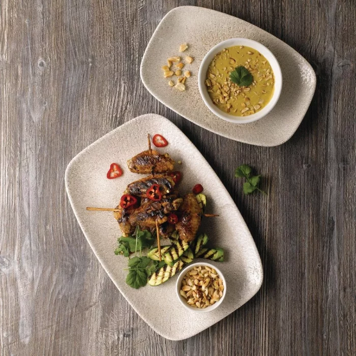 Churchill Raku Oblong Chef Plates Agate Grey 199 x 300mm (Pack of 6) - Image 3