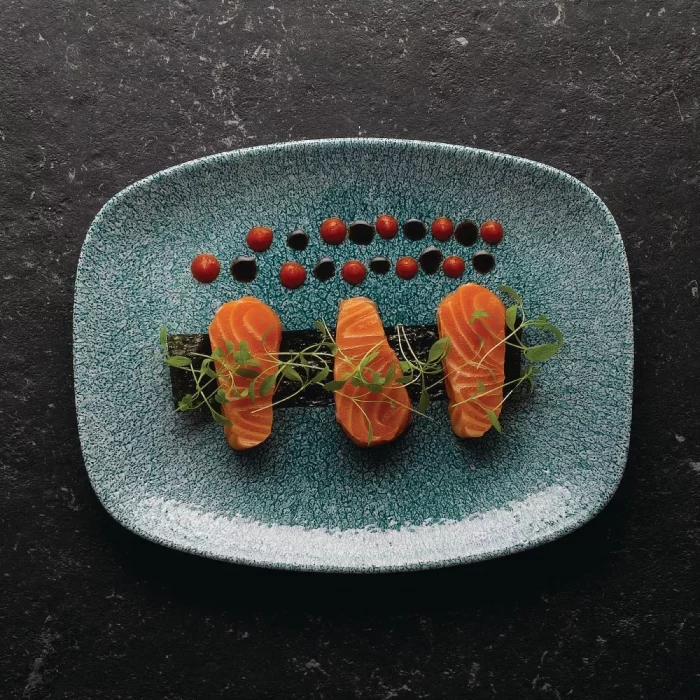 Churchill Raku Oblong Chef Plates Jade Green 157 x 237mm (Pack of 12) - Image 4