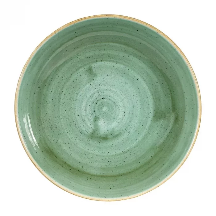 Churchill Stonecast Round Coupe Bowls Samphire Green 248mm (Pack of 12) - Image 1
