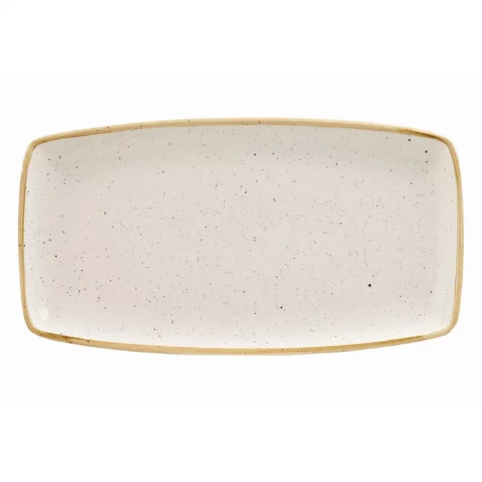 Churchill Stonecast Rectangular Plate Barley White 350 x 185mm - Image 1
