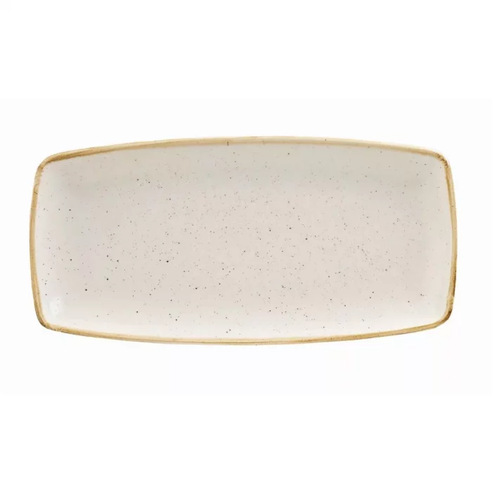 Churchill Stonecast Rectangular Plate Barley White 295 x 150mm - Image 1