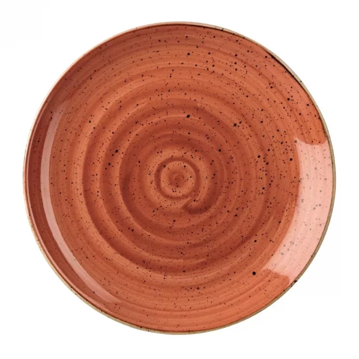 Churchill Stonecast Round Coupe Plate Spiced Orange 200mm (Pack of 12) - Image 1