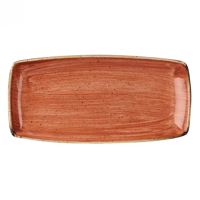 Churchill Stonecast Rectangular Plate Spiced Orange 295 x 150mm - Image 1