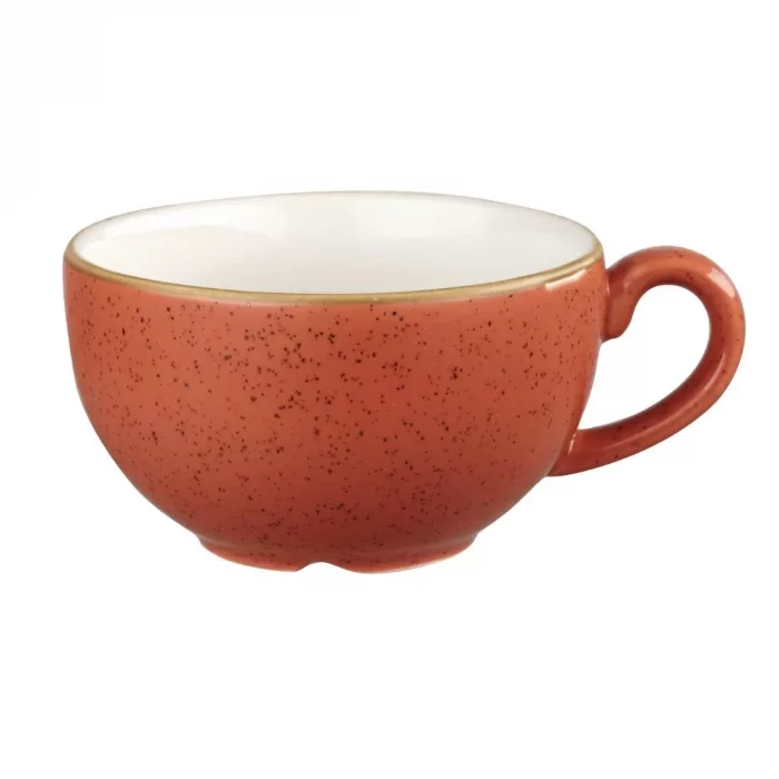 Churchill Stonecast Cappuccino Cup Spiced Orange 12oz (Pack of 12) - Image 1