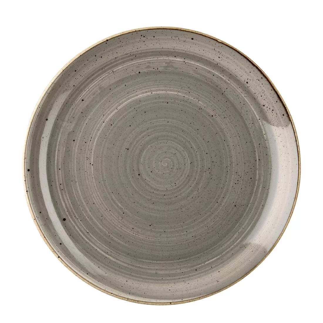 dk553_crockery.jpg Churchill Stonecast Round Coupe Plate Peppercorn Grey 295mm - Image 1