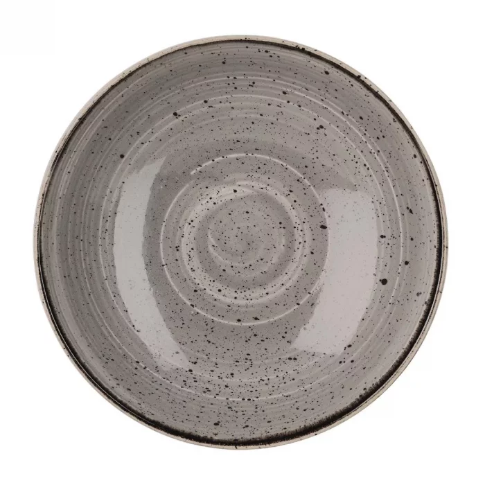 Churchill Stonecast Round Coupe Bowl Peppercorn Grey 200mm - Image 1