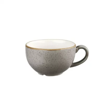 Churchill Stonecast Round Cappuccino Cup Peppercorn Grey 12oz