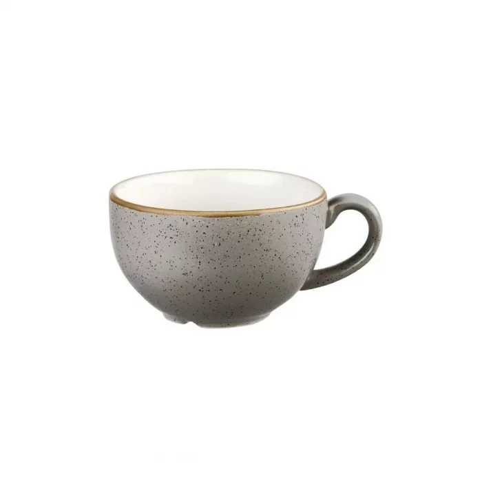 Churchill Stonecast Round Cappuccino Cup Peppercorn Grey 12oz - Image 1