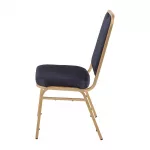 Bolero Square Back Banquet Chairs Blue & Gold (Pack of 4) - Image 3