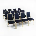 Bolero Square Back Banquet Chairs Blue & Gold (Pack of 4) - Image 5