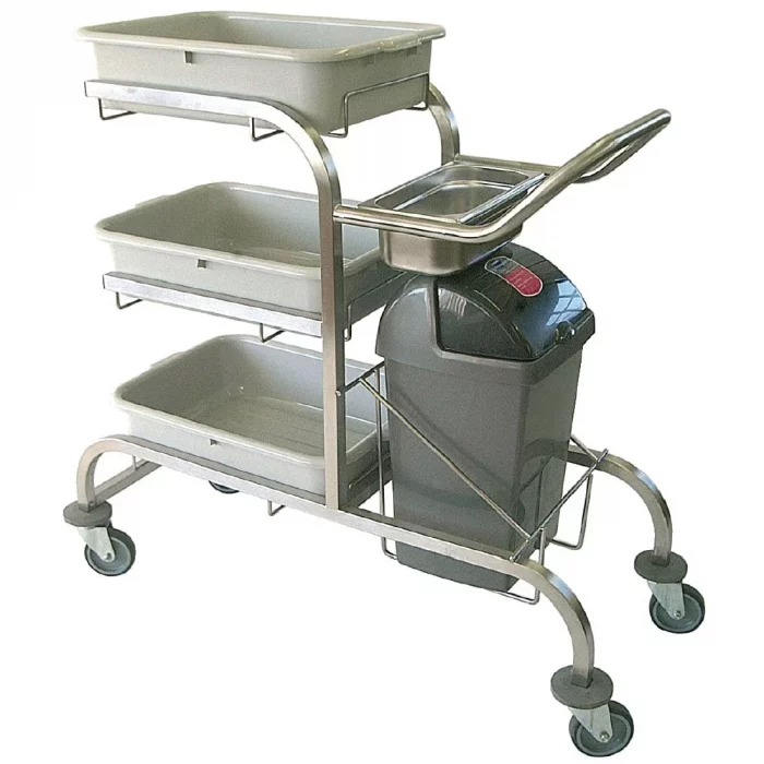 Craven 3 Tier Epoxy Coated Bussing Trolley - Image 1