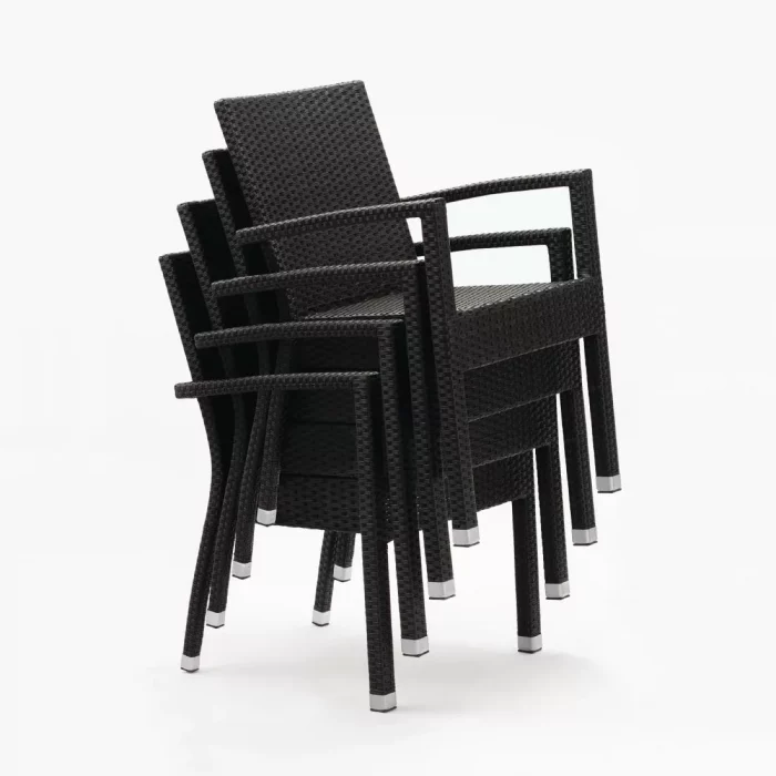 Bolero PE Wicker Armchairs Charcoal (Pack of 4) - Image 5
