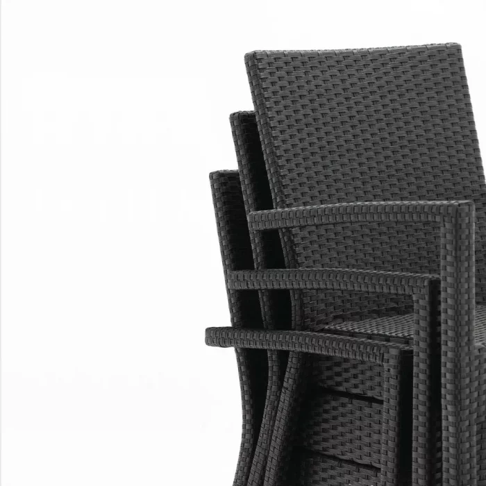 Bolero PE Wicker Armchairs Charcoal (Pack of 4) - Image 6