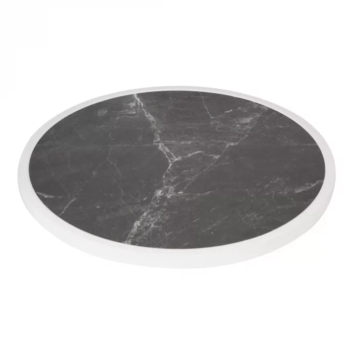 Bolero Fibre Glass Round Table Top Dark Granite Effect 580mm - Image 1