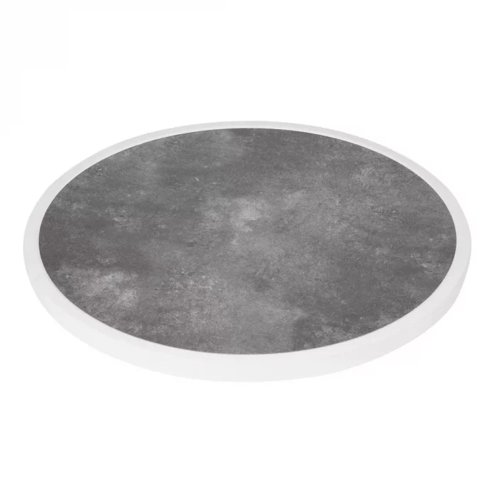 Bolero Fibre Glass Round Table Top Dark Stone Effect 580mm - Image 1