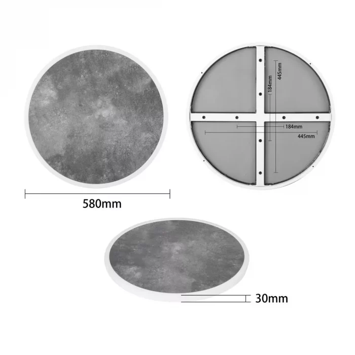 Bolero Fibre Glass Round Table Top Dark Stone Effect 580mm - Image 4