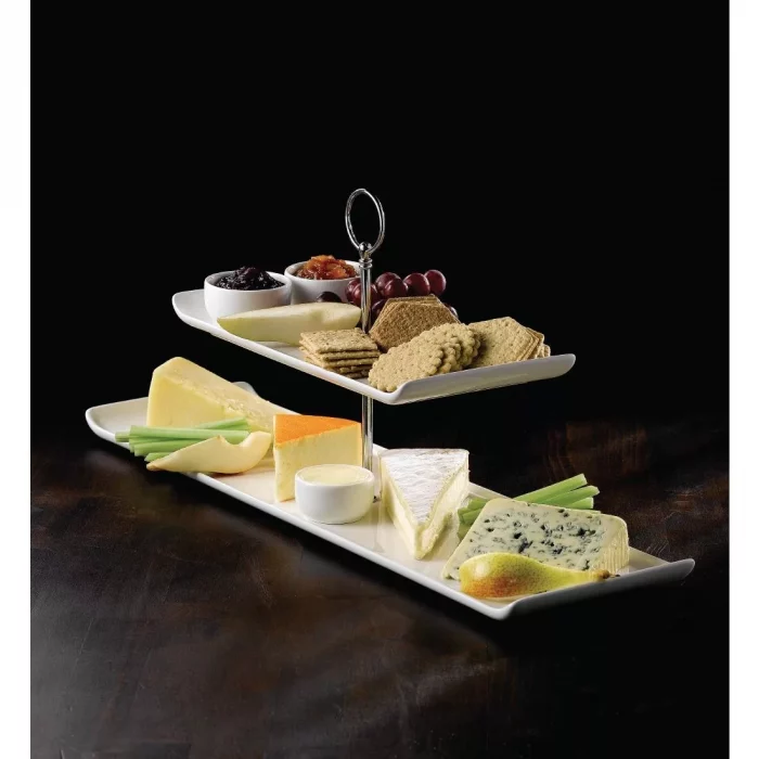 Churchill 2 Tier Rectangular Plate Tower 560mm (Pack of 2) - Image 2