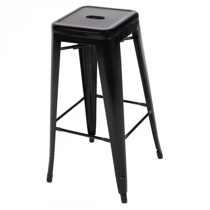 Bolero Bistro Steel High Stool Black (Pack of 4) - Image 6