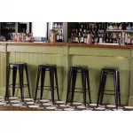Bolero Bistro Steel High Stool Black (Pack of 4) - Image 9