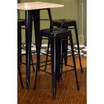 Bolero Bistro Steel High Stool Black (Pack of 4) - Image 10