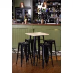 Bolero Bistro Steel High Stool Black (Pack of 4) - Image 11