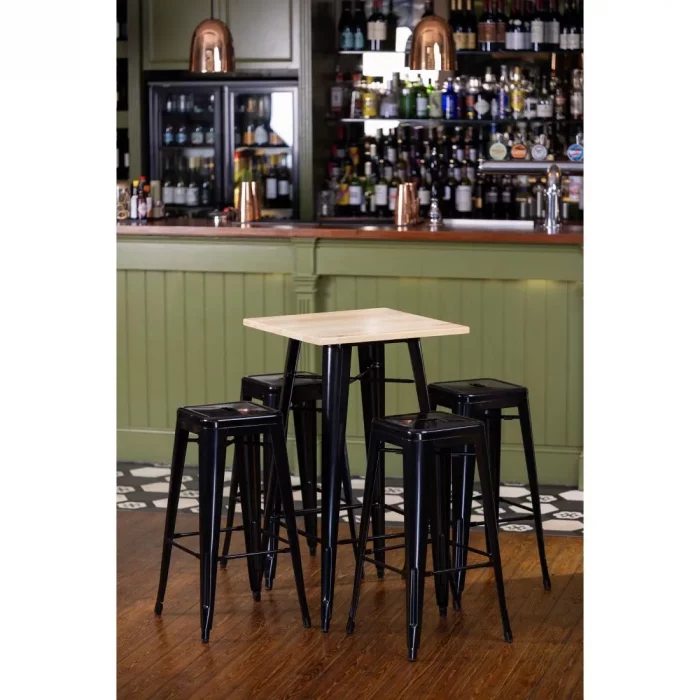Bolero Bistro Steel High Stool Black (Pack of 4) - Image 11