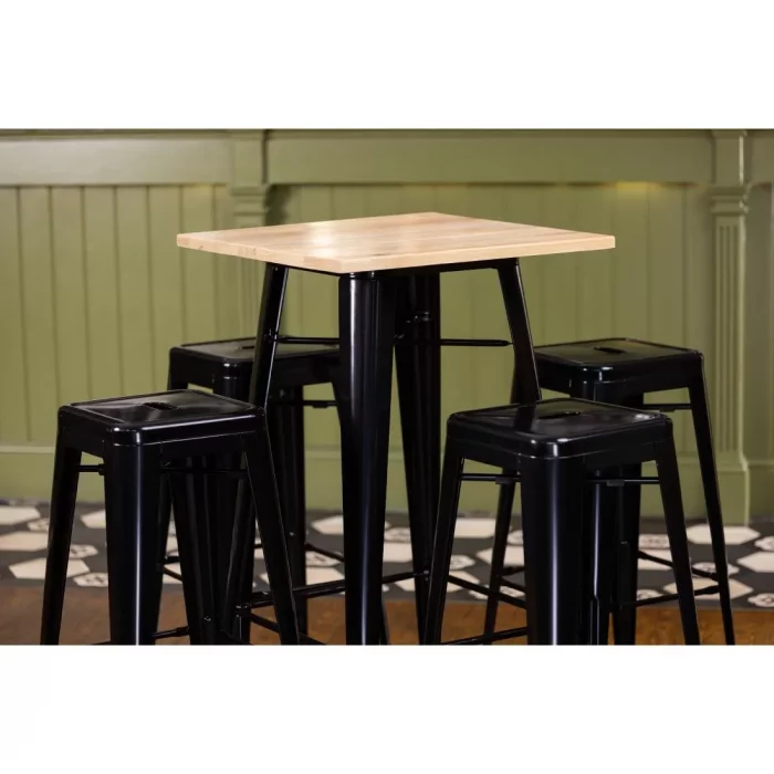 Bolero Bistro Steel High Stool Black (Pack of 4) - Image 12
