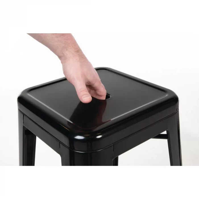 Bolero Bistro Steel High Stool Black (Pack of 4) - Image 16