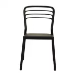 Newquay Ocean Plastic Outdoor Chair in Black (Pack of 4) - Image 2