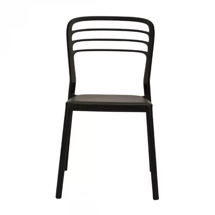 Newquay Ocean Plastic Outdoor Chair in Black (Pack of 4) - Image 2