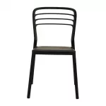 Newquay Ocean Plastic Outdoor Chair in Black (Pack of 4) - Image 3