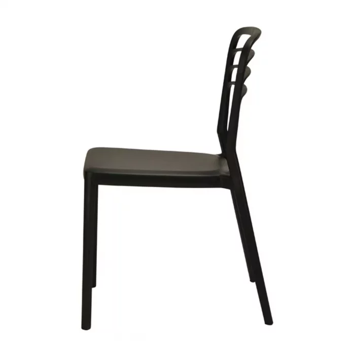 Newquay Ocean Plastic Outdoor Chair in Black (Pack of 4) - Image 4