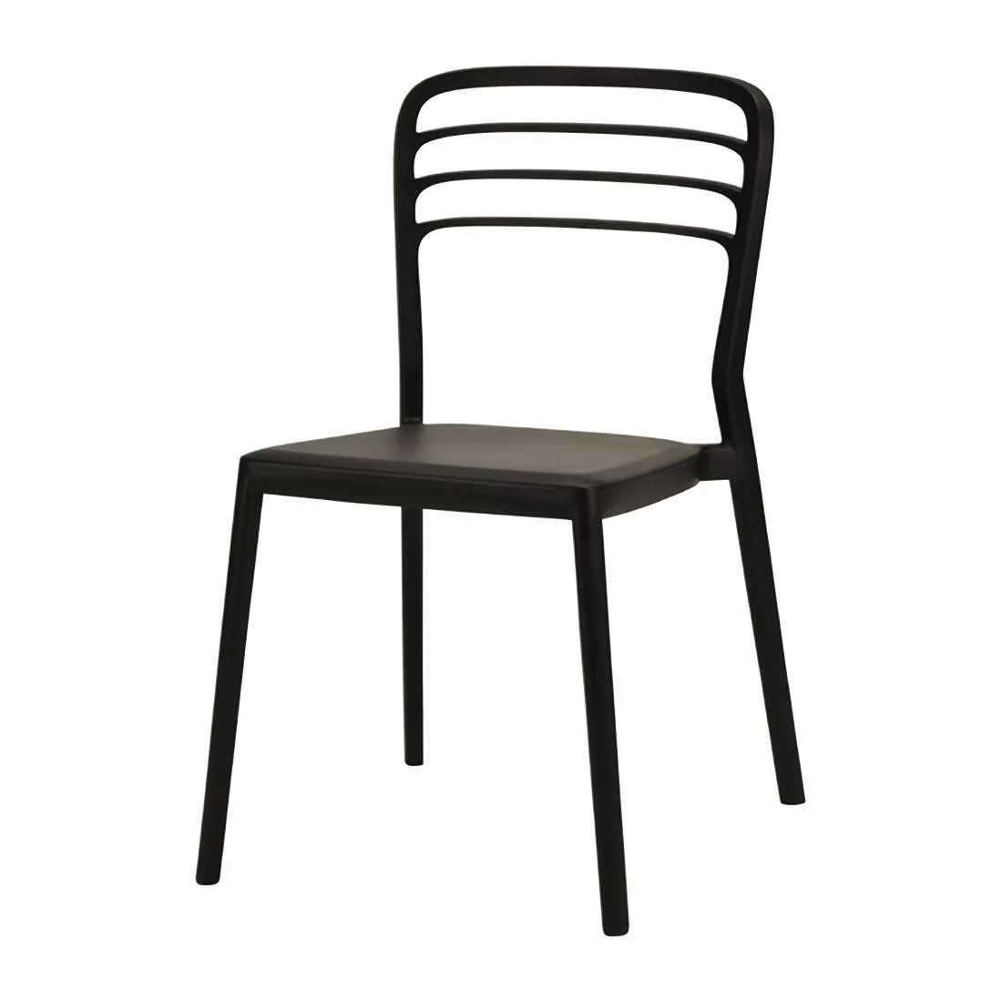 dm088_npi23.jpg Newquay Ocean Plastic Outdoor Chair in Black (Pack of 4) - Image 1