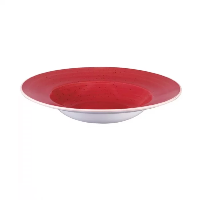 Churchill Stonecast Round Wide Rim Bowl Berry Red 240mm (Pack of 12) - Image 2