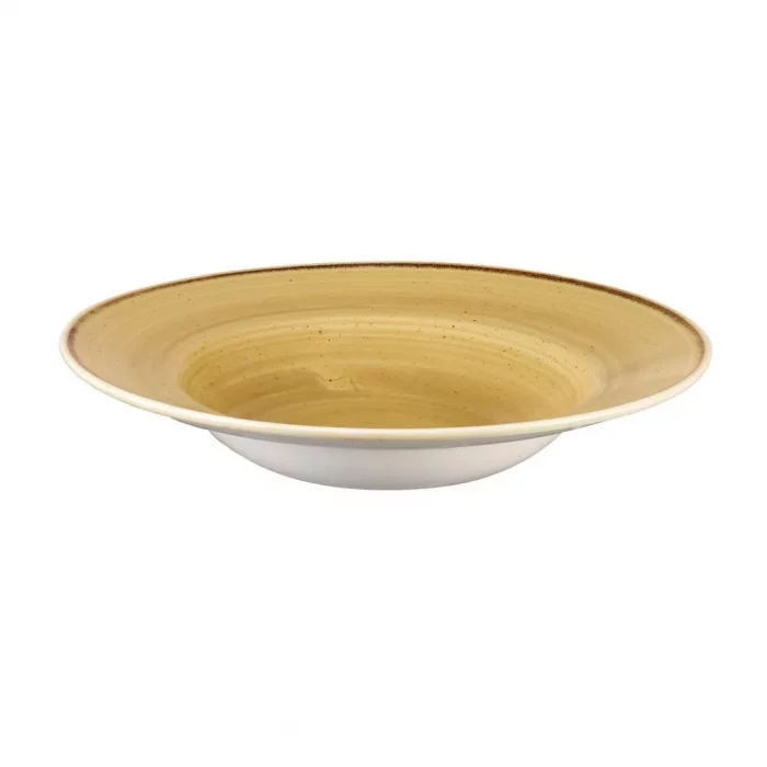 Churchill Stonecast Round Wide Rim Bowl Mustard Seed Yellow 240mm (Pack of 12) - Image 2