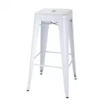 Bolero Bistro Galvanised Steel High Stools White (Pack of 4) - Image 3