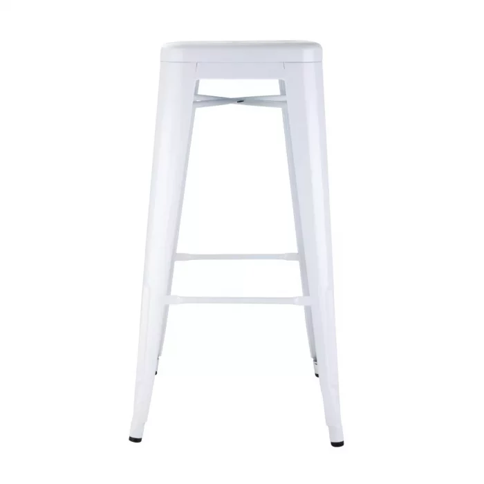 Bolero Bistro Galvanised Steel High Stools White (Pack of 4) - Image 5