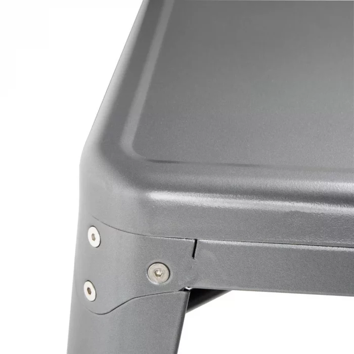 Bolero Bistro Square Steel Table Gun Metal 668mm - Image 5