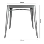 Bolero Bistro Square Steel Table Gun Metal 668mm - Image 7