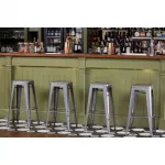 Bolero Bistro Steel High Stool Gun Metal (Pack of 4) - Image 3