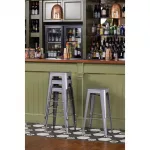 Bolero Bistro Steel High Stool Gun Metal (Pack of 4) - Image 4