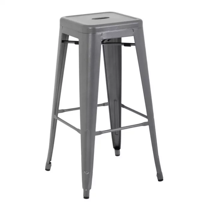 Bolero Bistro Steel High Stool Gun Metal (Pack of 4) - Image 1