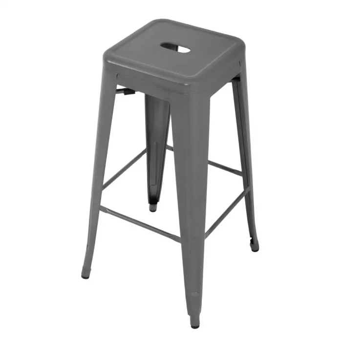 Bolero Bistro Steel High Stool Gun Metal (Pack of 4) - Image 6