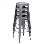Bolero Bistro Steel High Stool Gun Metal (Pack of 4) - Image 10