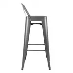 Bolero Bistro High Stool With Backrest Gun Metal (Pack of 4) - Image 4