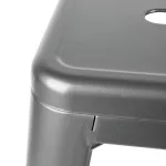 Bolero Bistro High Stool With Backrest Gun Metal (Pack of 4) - Image 5