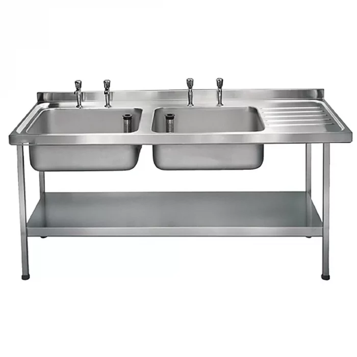 KWC DVS Stainless Steel Double Sink Right Hand Drainer 1800x650mm - Image 1